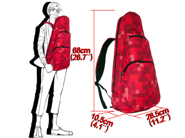 26" Tenor Pattern Print Ukulele Gig Bag Backpack (CRIMSON/RED SQUARES)