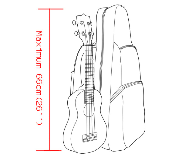 26" Tenor Pattern Print Ukulele Gig Bag Backpack (Green Gray Forest)