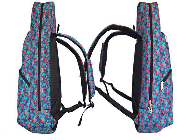 26" Tenor Pattern Print Ukulele Gig Bag Backpack (BLUE / RED STARS)
