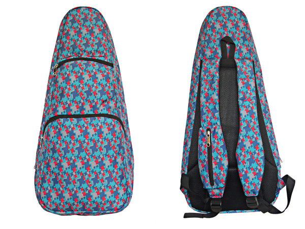 26" Tenor Pattern Print Ukulele Gig Bag Backpack (BLUE / RED STARS)