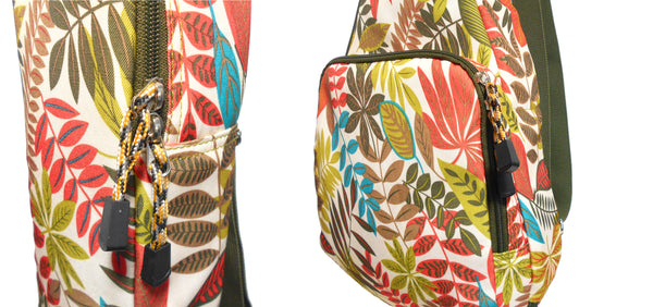 26" Tenor Summer Tropical Leaves Print Ukulele Sling Gig Bag Sling Bag (GREEN MULTI COLORS)