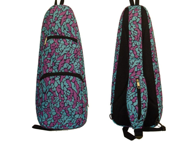 21" Soprano Pattern Print Ukulele Sling Gig Bag (SKY BLUE/PINK LETTERS)