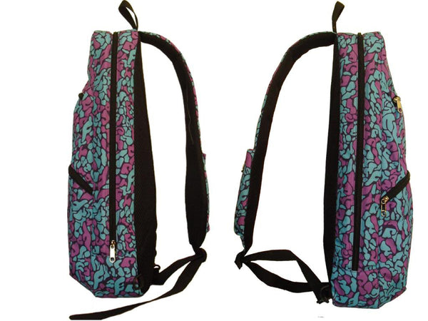 21" Soprano Pattern Print Ukulele Sling Gig Bag (SKY BLUE/PINK LETTERS)