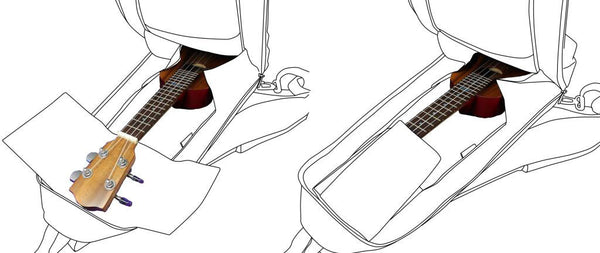 21" Soprano Pattern Print Ukulele Sling Gig Bag (BLACK/ WHITE L PATTERN)