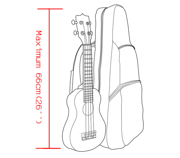26" Tenor Pattern Print Ukulele Gig Bag Backpack (GREEN SWALLOW TAIL)