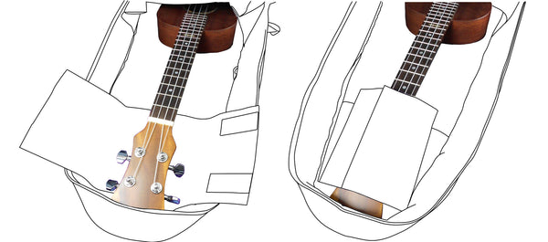26" Tenor Pattern Print Ukulele Gig Bag Backpack (BLUE / RED STARS)