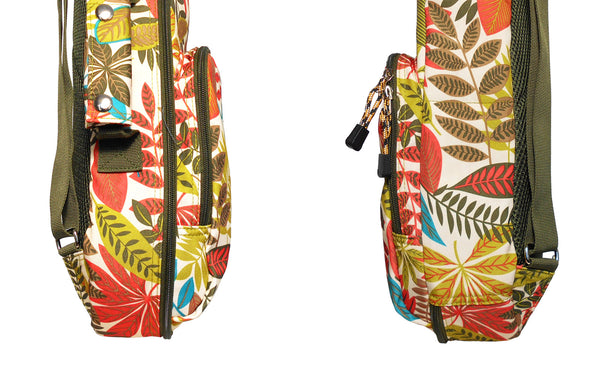 26" Tenor Summer Tropical Leaves Print Ukulele Sling Gig Bag Sling Bag (GREEN MULTI COLORS)