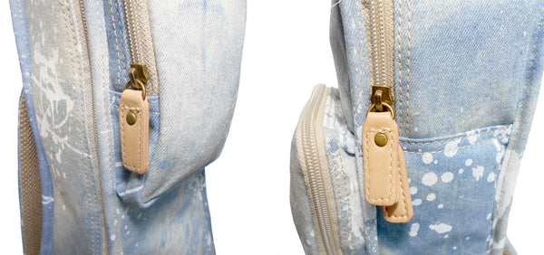 26" Tenor Splash Paint Denim Custom Fit Stylish Ukulele Gig Bag Backpack (LIGHT BLUE)