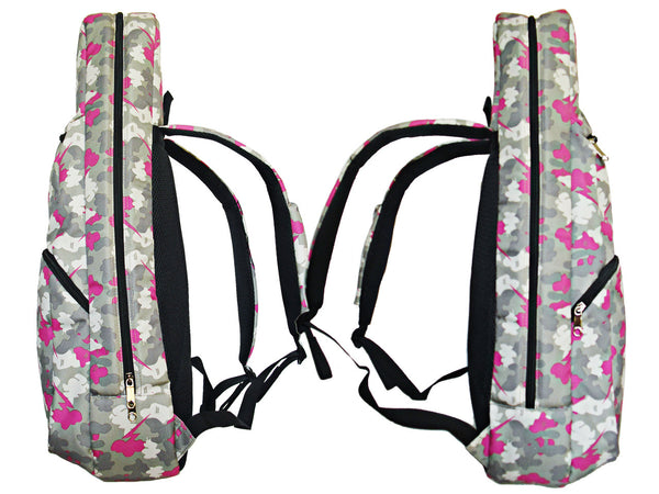 26" Tenor Pattern Print Ukulele Gig Bag Backpack (GRAY / PINK CLOUDS )
