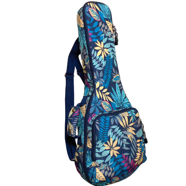 26" Tenor Summer Tropical Leaves Print Ukulele Sling Gig Bag Sling Bag (BLUE MULTI COLORS)