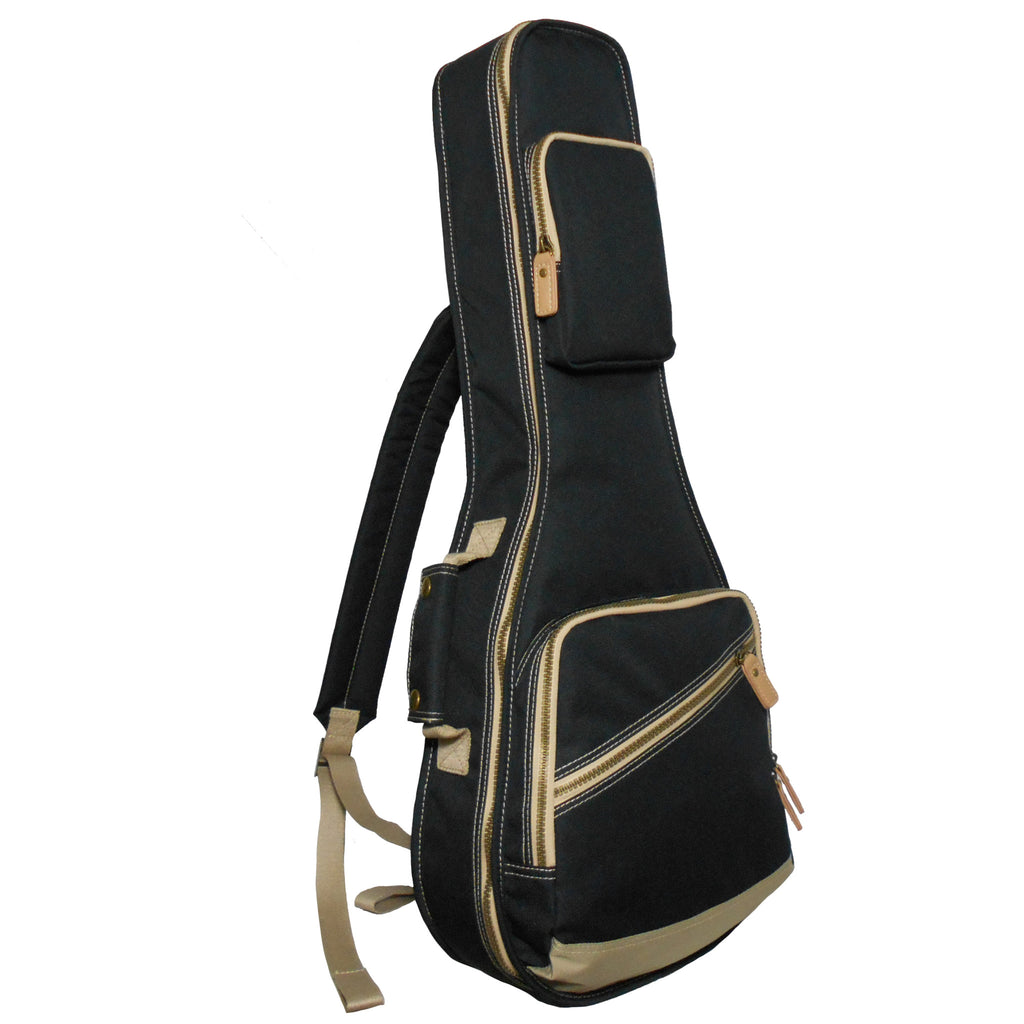 26" Tenor Custom Fit Stylish Polyester Ukulele Gig Bag Backpack (BLACK)