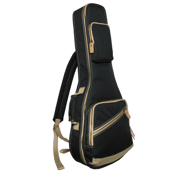 26" Tenor Custom Fit Stylish Polyester Ukulele Gig Bag Backpack (BLACK)
