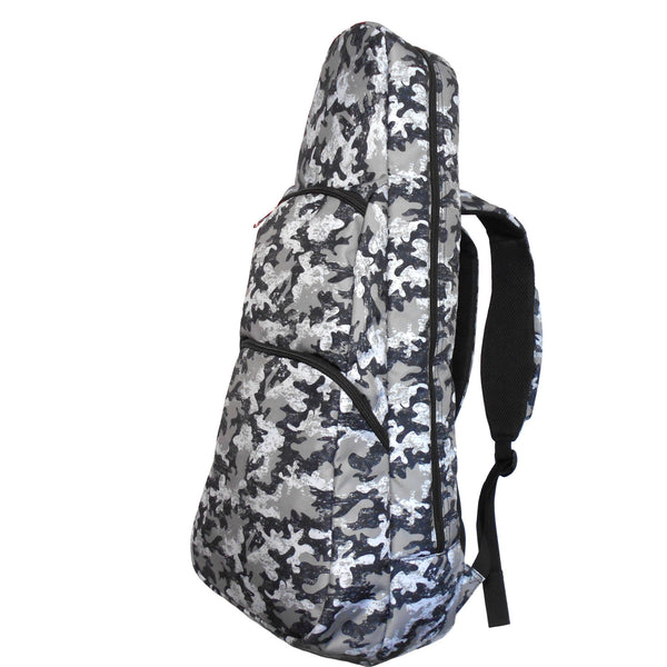 26" Tenor Pattern Print Ukulele Gig Bag Backpack (GRAY/BLACK CAMOUFLAGE)