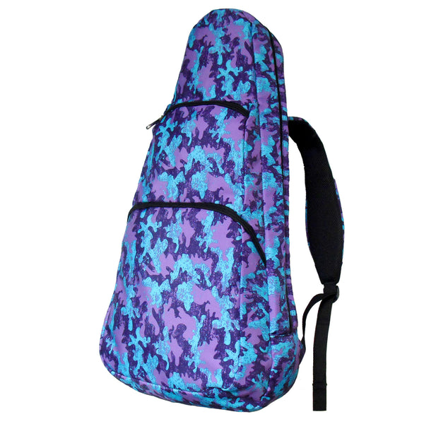 26" Tenor Pattern Print Ukulele Gig Bag Backpack (PURPLE / BLUE CLOUDS)