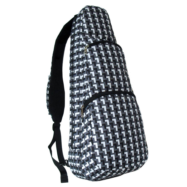 21" Soprano Pattern Print Ukulele Sling Gig Bag (BLACK/ WHITE L PATTERN)