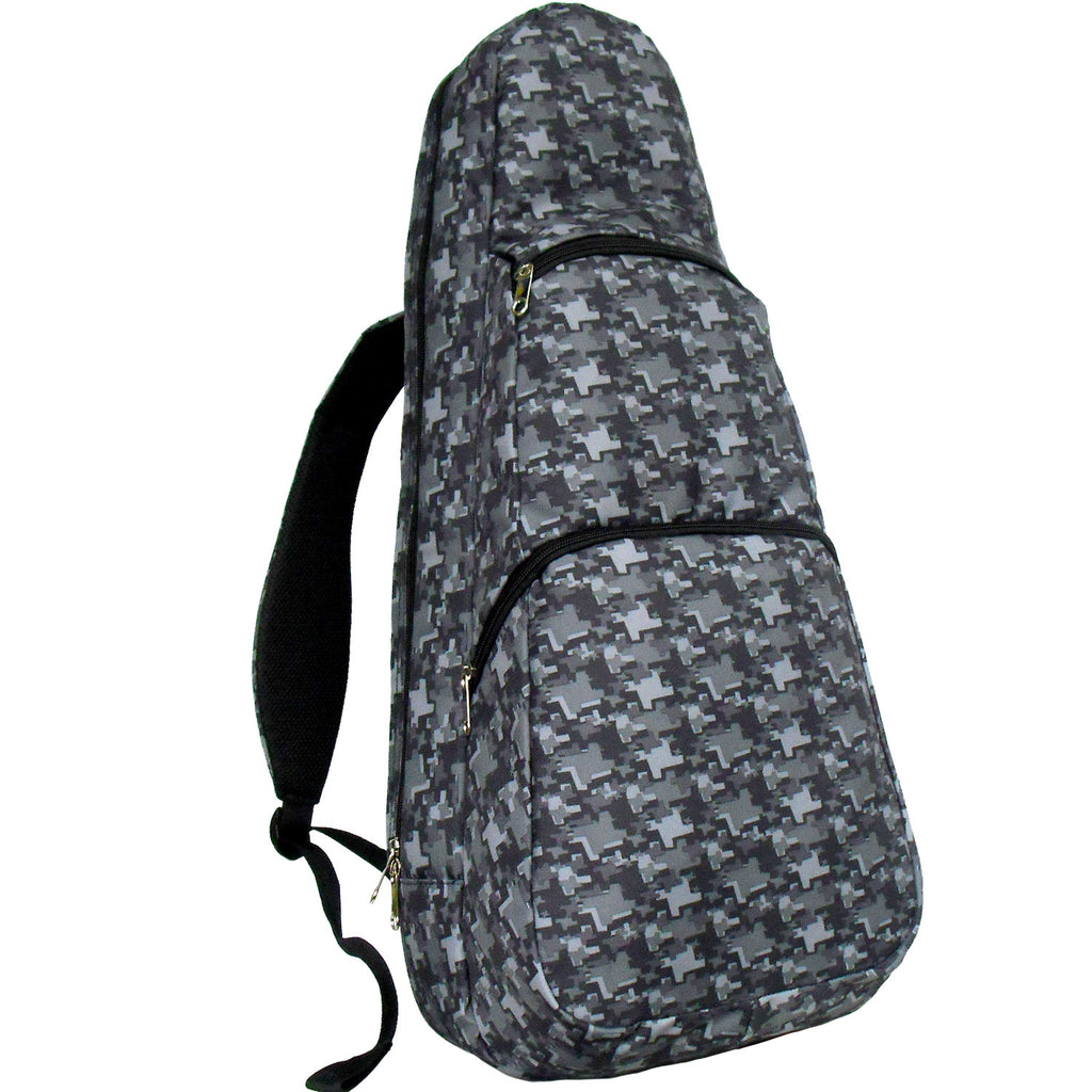 26" Tenor Pattern Print Ukulele Gig Bag Backpack (DARK GRAY / GRAY STARS)