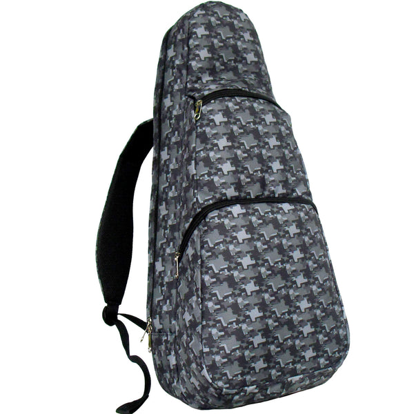 26" Tenor Pattern Print Ukulele Gig Bag Backpack (DARK GRAY / GRAY STARS)