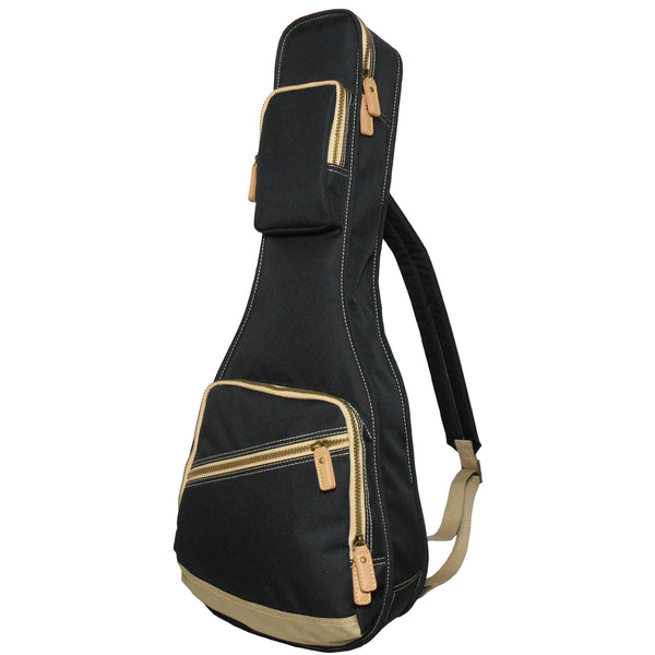 26" Tenor Custom Fit Stylish Polyester Ukulele Gig Bag Backpack (BLACK)