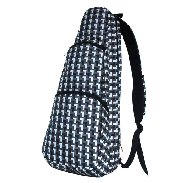 21" Soprano Pattern Print Ukulele Sling Gig Bag (BLACK/ WHITE L PATTERN)