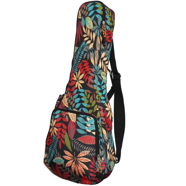26" Tenor Summer Tropical Leaves Print Ukulele Sling Gig Bag Sling Bag (RED MULTI COLORS)