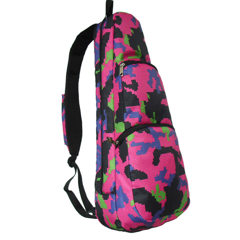 21" Soprano Pattern Print Ukulele Sling Gig Bag (BLACK/ PINK CAMOUFLAGE)