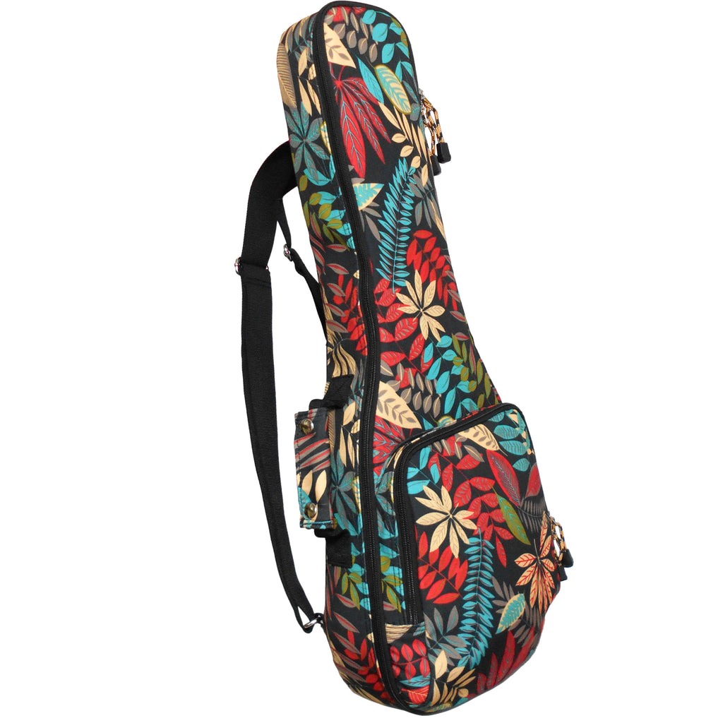 26" Tenor Summer Tropical Leaves Print Ukulele Sling Gig Bag Sling Bag (RED MULTI COLORS)
