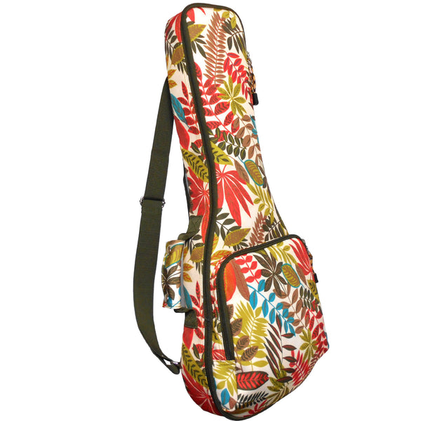26" Tenor Summer Tropical Leaves Print Ukulele Sling Gig Bag Sling Bag (GREEN MULTI COLORS)