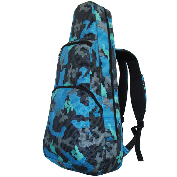 26" Tenor Pattern Print Ukulele Gig Bag Backpack (GRAY / LIGHT BLUE CAMOUFLAGE)