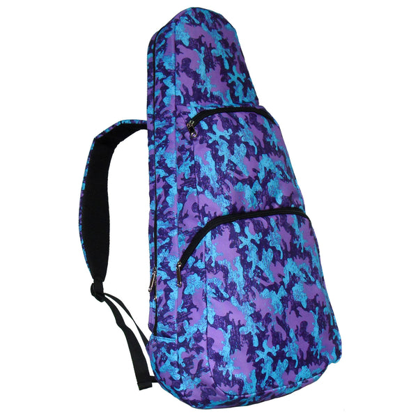 26" Tenor Pattern Print Ukulele Gig Bag Backpack (PURPLE / BLUE CLOUDS)