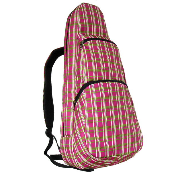 26" Tenor Pattern Print Ukulele Gig Bag Backpack (RED / WHITE CHECKER)