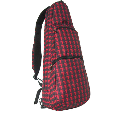 21" Soprano Pattern Print Ukulele Sling Gig Bag (BLACK/ RED L PATTERN)