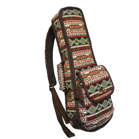 21" Soprano Bohemia Pattern Tribal Fabric Ukulele Gig Bag (GREEN MULTI COLORS)