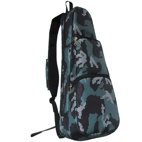 21" Soprano Pattern Print Ukulele Sling Gig Bag (BLACK/ GRAY CAMOUFLAGE)