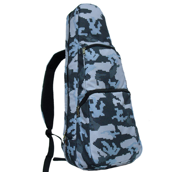 26" Tenor Pattern Print Ukulele Gig Bag Backpack (LIGHT GRAY / BLACK CAMOUFLAGE)