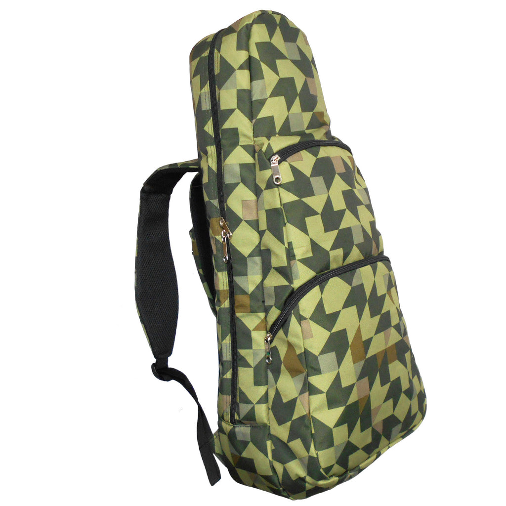 26" Tenor Pattern Print Ukulele Gig Bag Backpack (GREEN SWALLOW TAIL)