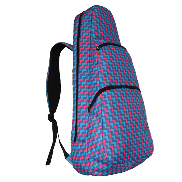 26" Tenor Pattern Print Ukulele Gig Bag Backpack (PURPLE / PINK L PATTERN)