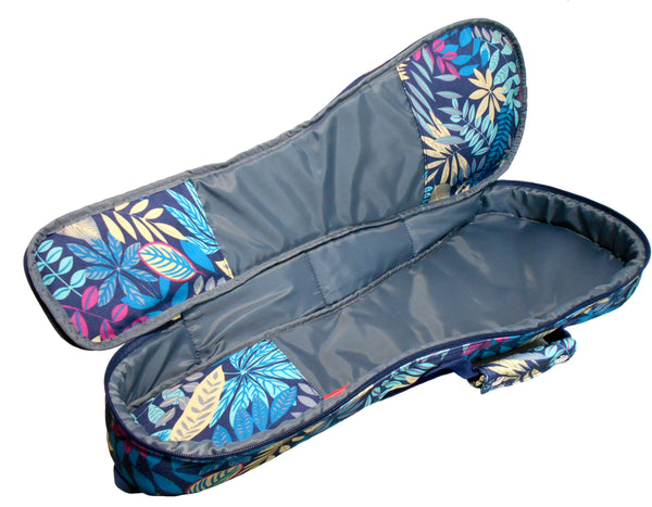 26" Tenor Summer Tropical Leaves Print Ukulele Sling Gig Bag Sling Bag (BLUE MULTI COLORS)