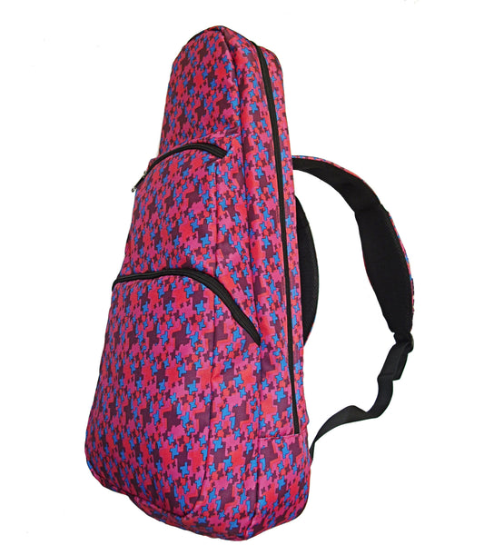 26" Tenor Pattern Print Ukulele Gig Bag Backpack (RED / BLUE STARS)