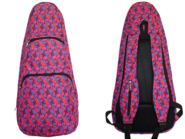 26" Tenor Pattern Print Ukulele Gig Bag Backpack (RED / BLUE STARS)