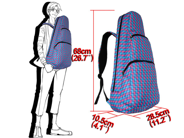 26" Tenor Pattern Print Ukulele Gig Bag Backpack (PURPLE / PINK L PATTERN)