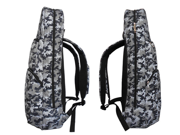 26" Tenor Pattern Print Ukulele Gig Bag Backpack (GRAY/BLACK CAMOUFLAGE)