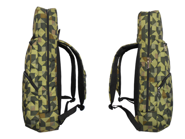 26" Tenor Pattern Print Ukulele Gig Bag Backpack (GREEN SWALLOW TAIL)