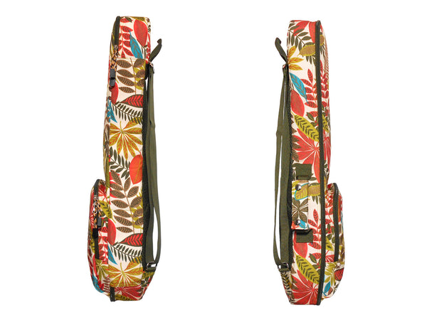 26" Tenor Summer Tropical Leaves Print Ukulele Sling Gig Bag Sling Bag (GREEN MULTI COLORS)