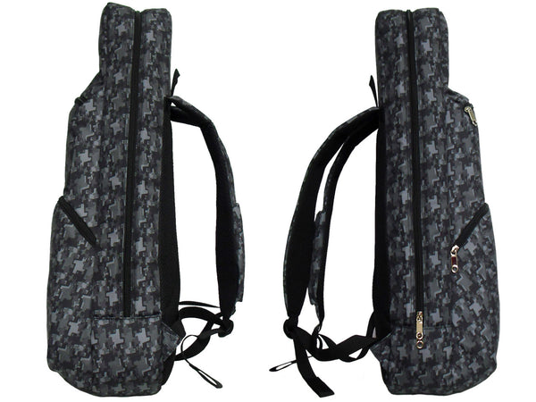 26" Tenor Pattern Print Ukulele Gig Bag Backpack (DARK GRAY / GRAY STARS)