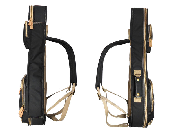 26" Tenor Custom Fit Stylish Polyester Ukulele Gig Bag Backpack (BLACK)