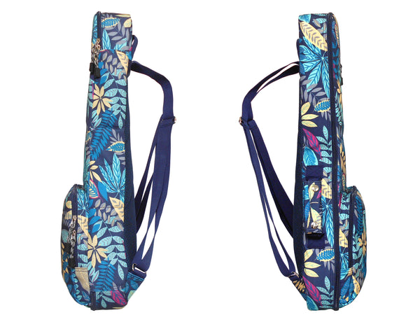 26" Tenor Summer Tropical Leaves Print Ukulele Sling Gig Bag Sling Bag (BLUE MULTI COLORS)