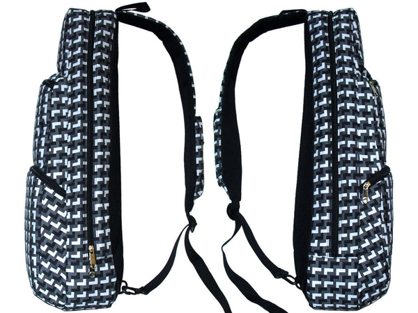 21" Soprano Pattern Print Ukulele Sling Gig Bag (BLACK/ WHITE L PATTERN)