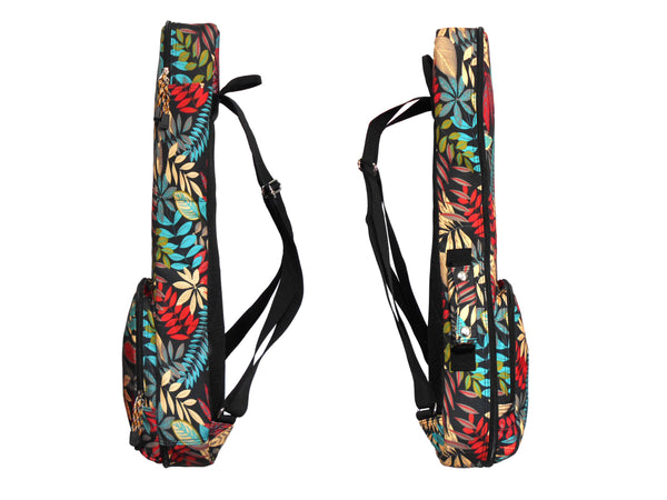 26" Tenor Summer Tropical Leaves Print Ukulele Sling Gig Bag Sling Bag (RED MULTI COLORS)