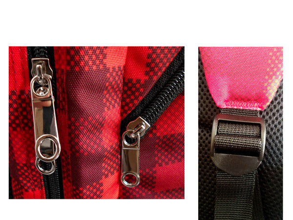 30" Baritone Pattern Print Ukulele Gig Bag Backpack (RED CHECKER)