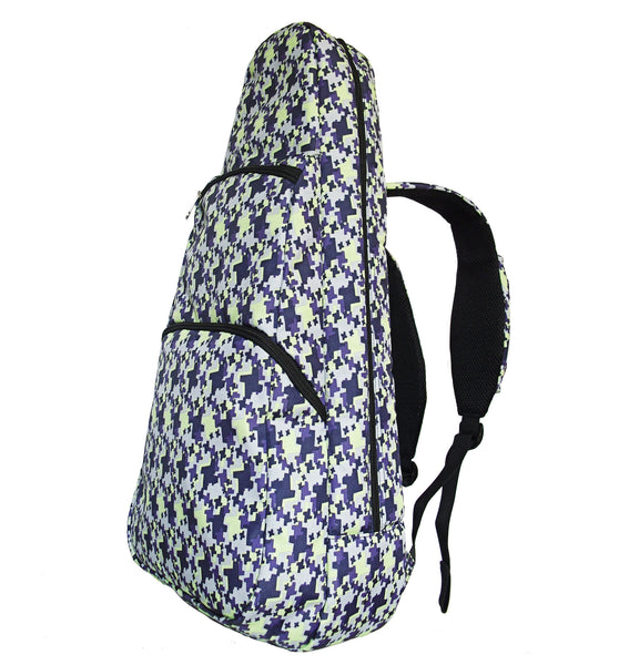 26" Tenor Pattern Print Ukulele Gig Bag Backpack (BLUE / GREEN STARS)